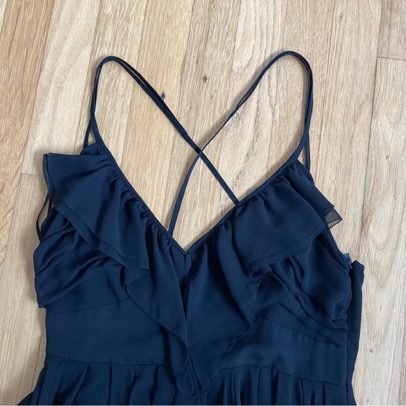 Guess Julia Black Chiffon Ruffled Top Mini Holiday Party Dress  size 4 - Picture 6 of 8